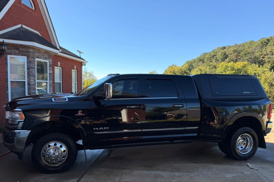 Full detail on a RAM 3500 Limited Mega Cab dually